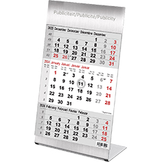 Desk calendar 2023 3 months Steel