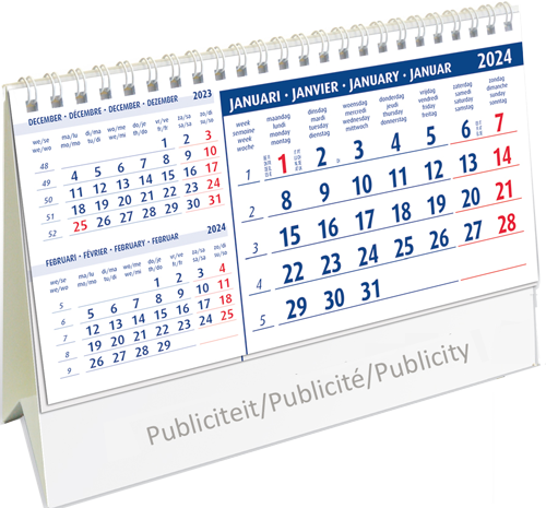 Desk calendar 2024 Belgium 13p 