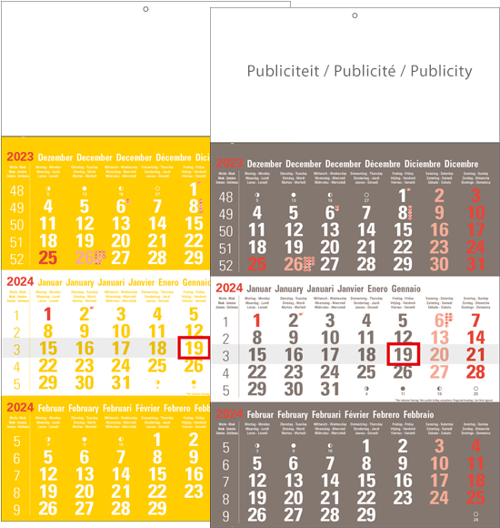 Shipping calendar 3 months 2023 Business