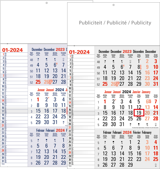 Shipping calendar 3 months 2023 Memo