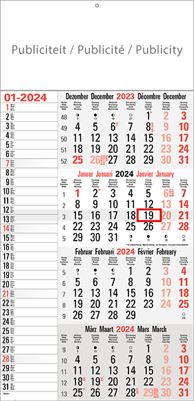 Shipping calendar 4 months 2023 Memo