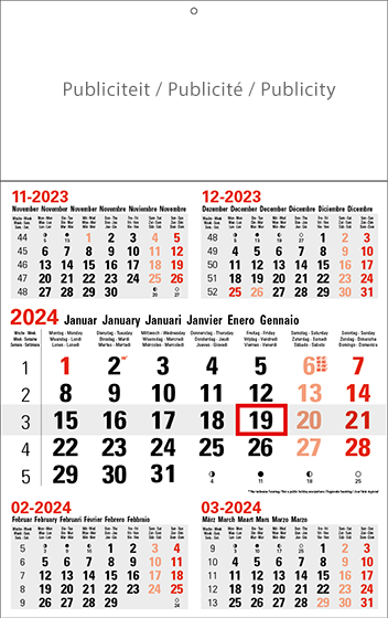 Shipping calendar 5 months 2024 Business Midi
