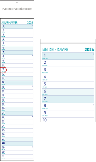 Slim line calendar Midi 2024
