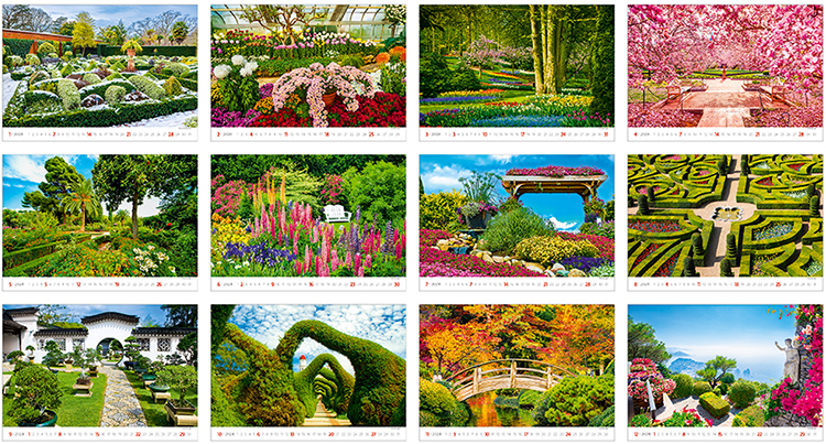 Wall calendar 2024 Gardens 13p 45x38cm Images