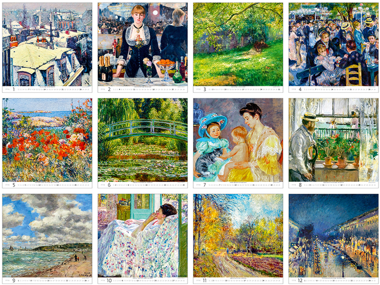 Wall calendar 2024 Impressionism 13p 31x52cm Images