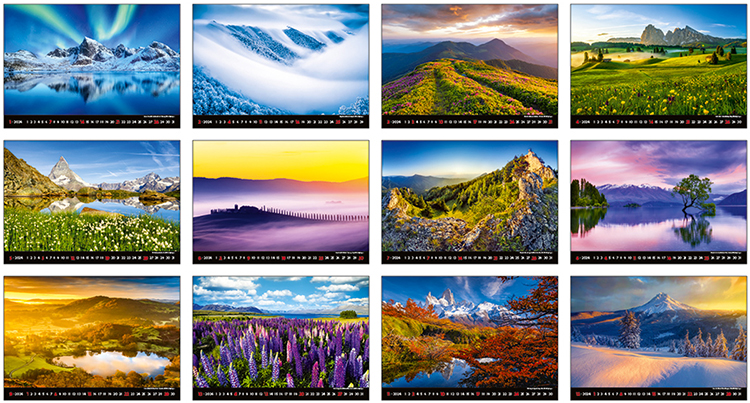 Wall calendar 2024 Landscapes 13p 45x38cm Images