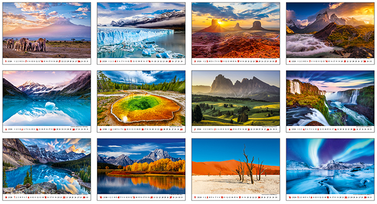 Wall calendar 2024 National Parks 13p 45x38cm Images