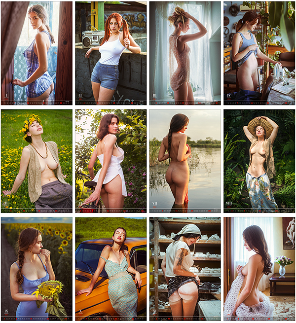 Wall calendar 2024 Pin-Up Charm of the Moment 13p 34x55cm Images