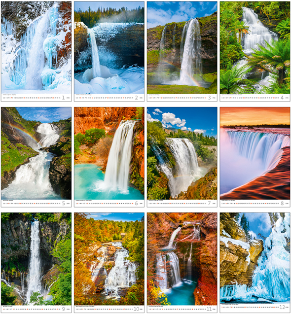 Wall calendar 2024 Waterfalls 13p 31x52cm Images